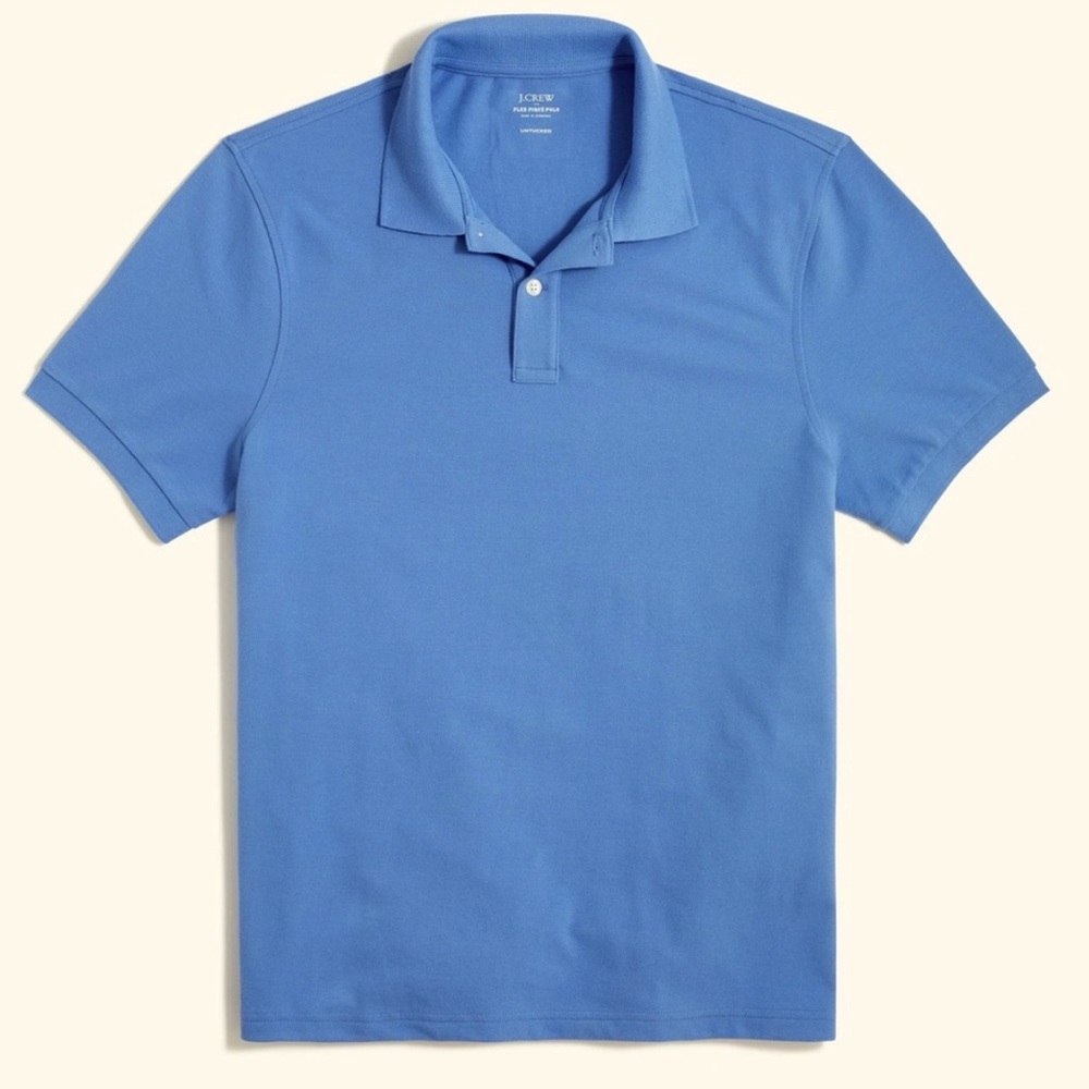 J. Crew - Mens Sun-Faded Vintage Pique Polo in Lake Blue